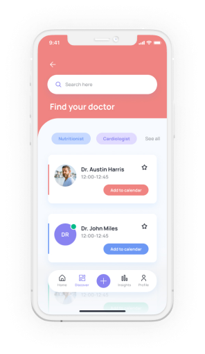 med tech mobile app design template